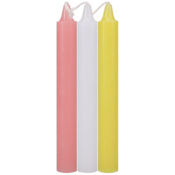 japanese drip candles -pink yellow white